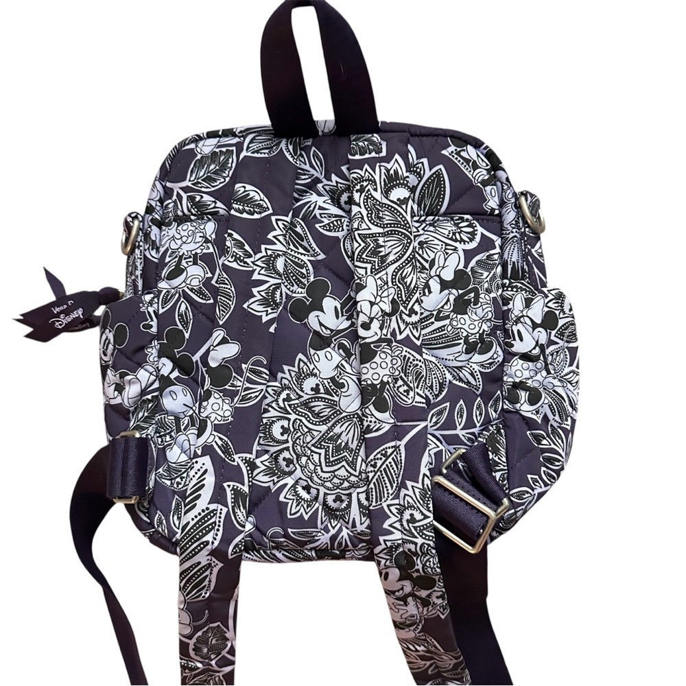 Vera Bradley Disney Mickey Minnie Mini Backpack Crossbody Quilted Floral Purple - Picture 2 of 10